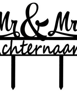 Mr & Mrs taarttopper met achternaam 2 (2)