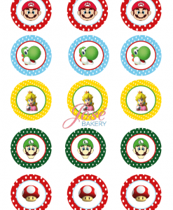 Supermario cupcake prints 12 stuks