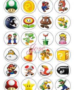 Supermario cupcake prints 24 stuks