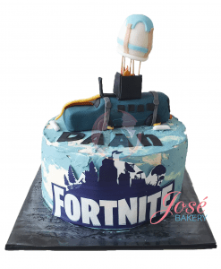 Fortnite taart met shuttle bus 14 personen